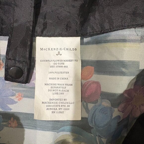 MacKenzie-Childs Courtly Flower Market To Go Tote - Picture 4 of 6